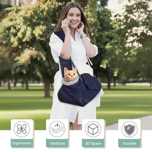 Sac de <span class=keywords><strong>transport</strong></span> pour animaux de compagnie d'extérieur, sac à bandoulière souple pour animaux de compagnie, sac à bandoulière pour animaux de compagnie, sac de voyage pour animaux de compagnie avec poche - Product Image 2