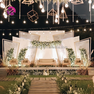Nouvelle toile de fond de mariage, panneau lumineux LED, arche de fleurs, support, événements, fête d'anniversaire, <span class=keywords><strong>cérémonie</strong></span>, mariée, toile de fond de mariage blanche - Product Image 2