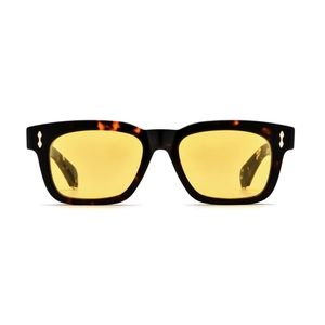 Lunettes de soleil de luxe en acétate à rivets, monture ronde complète, monture marron, verres polarisés TAC bleus, protection UV %, pour hommes, activités de plein air - Product Image 4