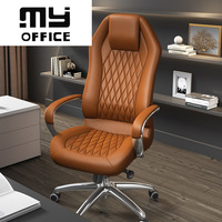 Chaise de bureau ergonomique de luxe avec appui-tête réglable chaise de président sédentaire inclinable Design moderne tissu métallique en maille de cuir