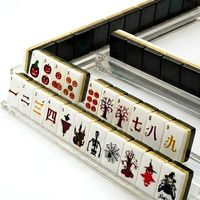 Ensemble de Mahjong de Luxe Noir et Or, Personnalisé par un Designer, Tuiles de Mahjong de Haute Qualité Fabriquées à la Main, Coffret Cadeau pour Usage Domestique