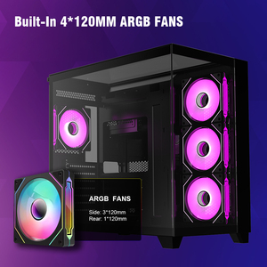 Boîtier <span class=keywords><strong>PC</strong></span> <span class=keywords><strong>Gamer</strong></span> ATX <span class=keywords><strong>Best</strong></span>-seller avec ventilateurs ARGB et ports Type-C – Boîtier Full Tower de haute qualité pour ordinateur de bureau - Product Image 3