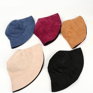 Autumn Winter New Reversible Suede Wide Brim Flat Basin <b>Hat</b> <b>for</b> Men Women Versatile Solid Color Bucket <b>Hat</b> - Product Image 2