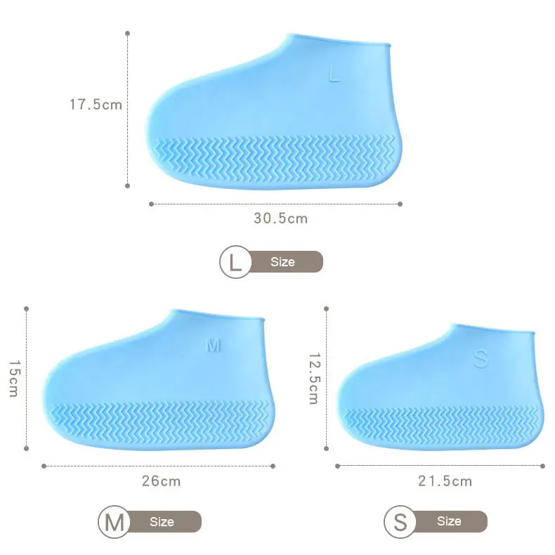 ถุงคลุมรองเท้ากันน้ำทำจากซิลิโคนใช้ซ้ำได้,อุปกรณ์ป้องกันรองเท้ายางซิลิโคนกันลื่นสำหรับเด็กผู้ชายและผู้หญิง