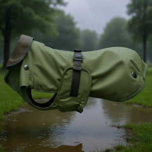 Abrigo para Perro Hermy, Talla S, 33 cm, Verde Oliva, Ropa Impermeable para Mascotas - Product Image 3