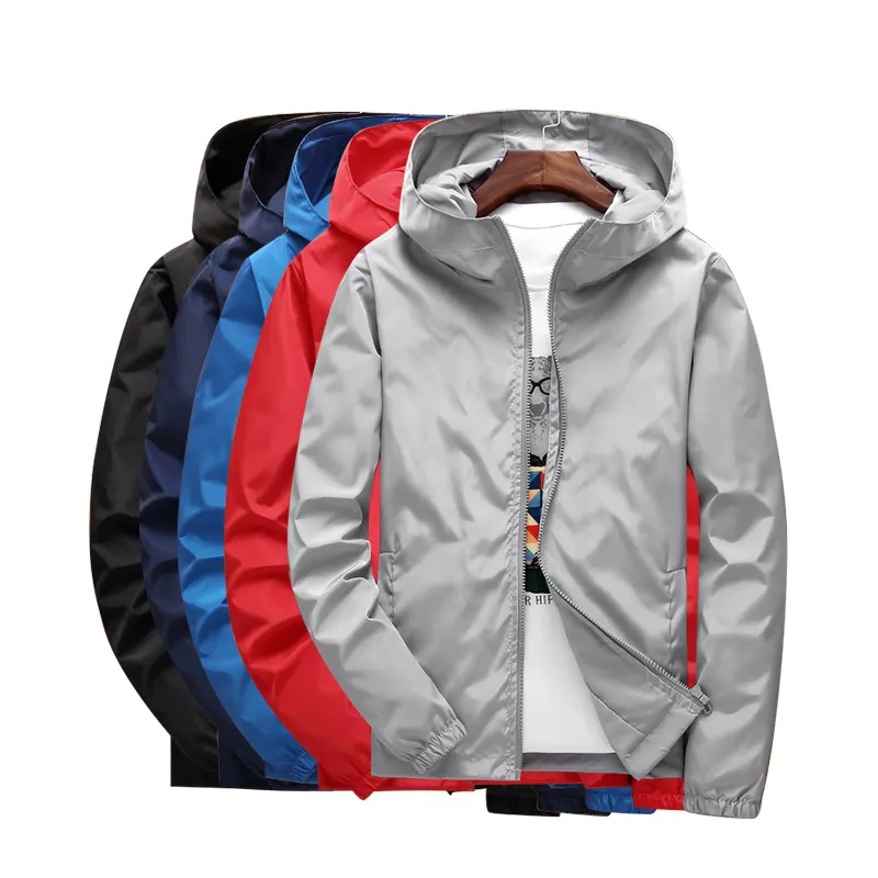 S-7XL Wind Breaker Waterproof Sports Jacket Custom Colors khaki Jackets For Men