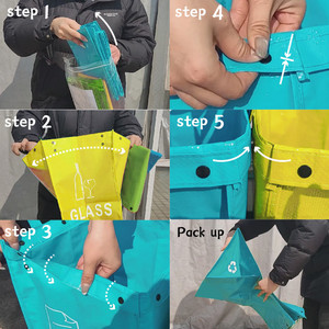 Poubelle personnalisée en couleur tissée en PP sac de stockage de déchets réutilisable recyclé sac poubelle de transport écologique avec logo imprimé - Product Image 4