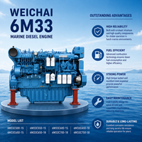 Moteur diesel marin Weichai Baudouin 6M33 500 ch 600 ch 700 ch pour bateaux de pêche et navires de marchandises