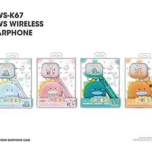 Écouteurs sans fil TWS-K67 BT 5.4 avec étui de rangement en silicone en forme de dinosaure - Product Image 5