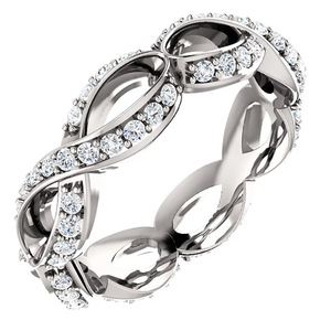 Anello Traforato a Forma di Otto per Donne, Stile Pave Scintillante con Pietre, Gioiello Minimalista alla Moda - Product Image 1