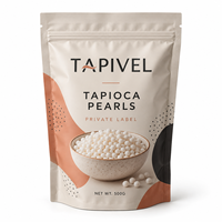 Sachet d'emballage personnalisé pour perles de tapioca, pochette verticale refermable avec fermeture éclair, plastique alimentaire haute barrière pour thé aux perles, marque privée