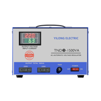 Régulateurs/stabilisateurs de tension monophasés YILONG 1,5 KVA, 220 V, type servo, régulateur automatique d'équilibrage de tension, affichage numérique