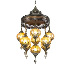 restaurant chandelier Turkey vintage exotic ethnic style cafe hollow carved coffee coffee chandelier