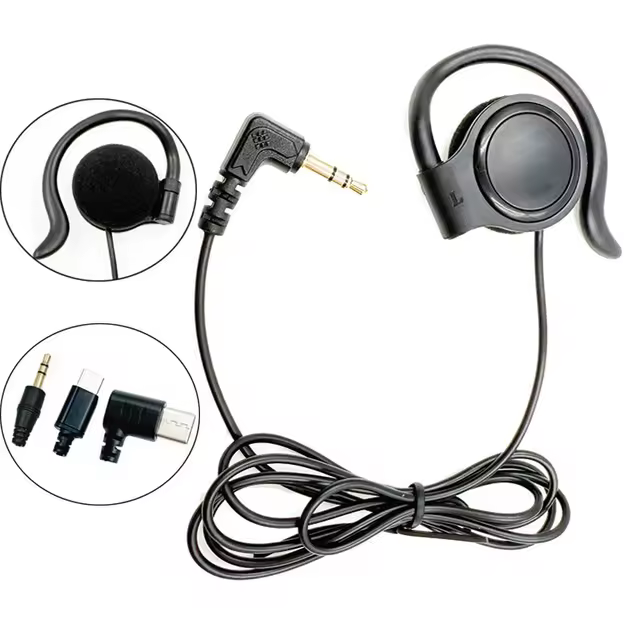 Double Single-Earphone Wired Headset Microphone for Translators Teaching Tour Guide Simultaneous Transmission