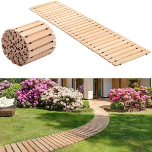 Planches de terrasse en bois emboîtables pour allée de jardin, couleur naturelle, antidérapantes, pour patio extérieur, rectangulaires, 2 pieds - Product Image 1