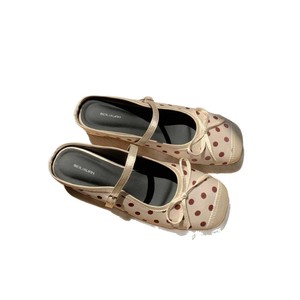 Mary Jane Flat Mules Square Toe Polka Dot <b>Bow</b> Detail Summer Women's Clogs - Product Image 5