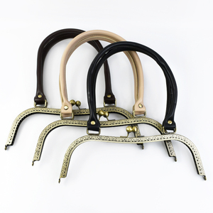 Deepeel BS834 accessori Hardware 27cm metallo quadrato goffrato borse <span class=keywords><strong>Kiss</strong></span> Clasp PU manici borsa da donna staffe da cucire - Product Image 1