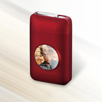 Rangement en métal personnalisé étui à cigarettes de poche 19 bâtons boîte à tabac avec USB rechargeable allume-cigare électrique avec lumière LED