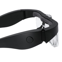 Lunettes Loupe Rechargeable avec 2 Lumières LED et Lentilles Amovibles 1.5X 2.5X 3.5X 5X Lunettes de Lecture