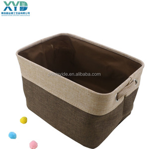 En gros pas cher pliable poignée style robuste petit panier de rangement en jute <span class=keywords><strong>tissu</strong></span> panier - Product Image 1