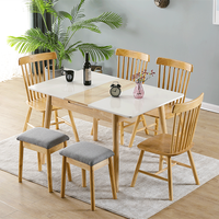 Meubles De Maison Chaises De Salle À Manger Ensemble De Table De Cuisine Restaurant Verre Trempé MDF Blanc Noir Table En Bois Extensible