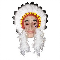 Masque de tête d'Halloween pour enfants, style chef indien, accessoire de cosplay pour fêtes costumées et bals masqués