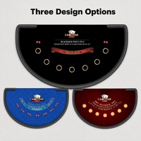 Tapis de table de Blackjack personnalisé semi-circulaire, feutre de casino, pour 7 joueurs, impression de logo OEM, 220x120cm, vente en gros