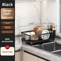Meilleure vente : Égouttoir à vaisselle sur pied, non pliable, auto-drainant, en métal, multifonctionnel, style moderne et épuré, pour comptoir