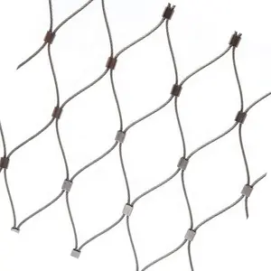 Direct Factory Ss304 316 Custom Size Stainless Steel Railing Safety Wire Rope Cable Mesh Fence For Bridge