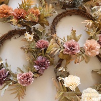Guirlande de mariage de style nordique Hua Han Ge, décoration murale pour porte/fenêtre, thème automne, œillets, décoration intérieure, fleurs artificielles en soie, 20 cm