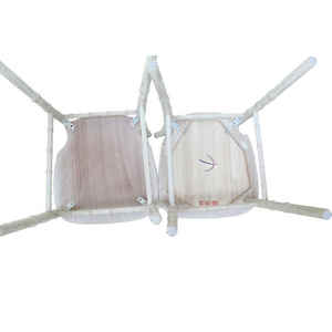 Açık bebek sandalyesi okul kullanımı için altın Chiavari sandalye beyaz kadife yastık istiflenebilir sandalye düğün ziyafet parti kiralama - Product Image 3