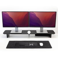 Double étagère de bureau Support pour moniteur Bureau d'ordinateur pratique avec double étagère pour un placement optimal du moniteur