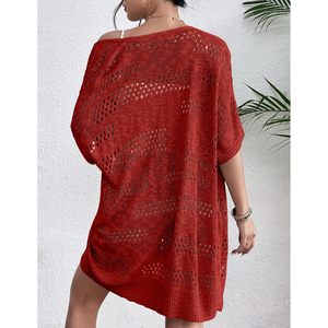 FOXA Lightweight Summer Crochet Cardigan Women Short Sleeve Boho Knitted Open Front Oversized Kimono Style - Product Image 3
