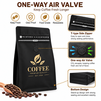 Sacs à café personnalisés imprimés avec valve et fermeture éclair |   Pochettes plates en aluminium de 8 oz pour l'emballage du café et des aliments