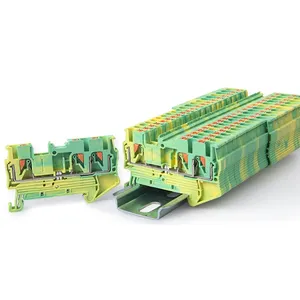 PT2.5-TWIN-PE Push-In Ground 3-Conductor Earth PT 2.5 Twin Wire Electrical Connector Din Rail Terminal Block