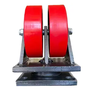 8 Zoll Doppel rad Eisenkern pu Polyurethan drehbares Lenkrad schwere 3 Tonnen - Product Image 1