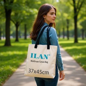 Borsa in tela multiuso Ilan 37x45cm con manici neri per uso quotidiano - Product Image 2