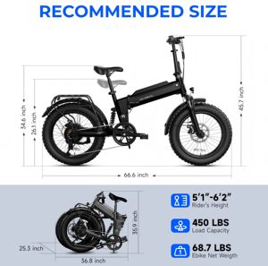 Bici Elettrica Pieghevole Fat Tire da 20 Pollici Bicicletta Elettrica 36V Ebike Pieghevole per Adulti di Grande Successo - Product Image 4