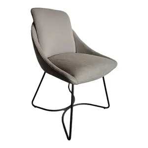 Siège en tissu et chaise en métal, fabricant moderne gris, nouveau Design, enduit pour la salle à manger, sortie d'usine en chine, vente en gros