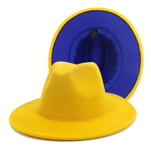 Wholesale 2022 New Designer Fadora <b>Hat</b> Womens Wool Wide Brim Fedora 2 Two Tone <b>Hats</b> Men and Women - Product Image 4