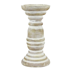 Home Living Room Wood Candlesticks <b>Set</b> of Three Wood Pillar <b>Candle</b> Holders Hand Carved Mango Wood <b>Candle</b> Holders - Product Image 2