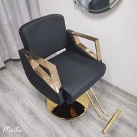 Fauteuil de Barbier Professionnel Moderne Inclinable à 360° en Cuir PU avec Pompe Hydraulique Robuste pour Hôpitaux, Écoles et Extérieurs