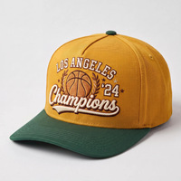 Gorra de Campeonato Personalizada de Fábrica, 100% Algodón, Visera Plana, Bordado 3D, LOS ANGELES RHINO, Corona de Laurel, Venta al Por Mayor