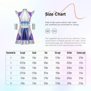 Girls Space Costumes Metallic <b>Crop</b> <b>Top</b> Pleated <b>Skirt</b> Iridescent Shoulder Pads Futuristic Dance Cheer Performance Wear Custom - Product Image 6