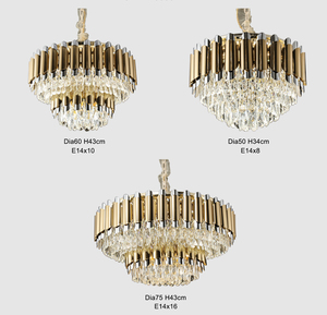 Lustre rond en cristal K9 en fer noir mat doré brillant 8*E14 LED, luminaires suspendus de luxe - Product Image 6