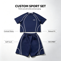 Ensemble décontracté homme t-shirt et short coupe oversize, tenue assortie manches courtes, streetwear d'été, fournisseur en gros