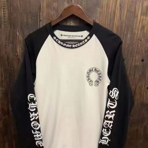 Chro American Streetwear Thương hiệu mới nhất nghe tinh khiết Bông chéo móng ngựa tiếng Phạn dài tay mùa thu lớp cơ sở hàng đầu - Product Image 1