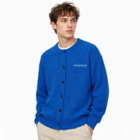Cardigan tricoté sur mesure pour homme, motif brodé, coupe ample, style usine de pulls