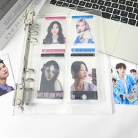 Protège-cartes Kpop en acrylique A5 ultra transparent, classeur à 6 anneaux avec album à 4 pochettes pour cartes, produits de classement
