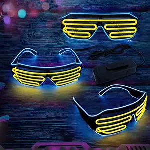 Custom Logo LED Glasses Illuminate Sparkling Sunglasses Party Party Supplies